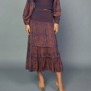 Current Air Swirl Motif Midi Skirt